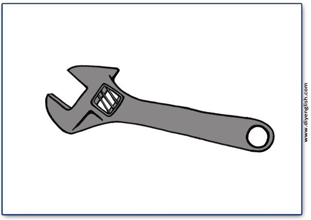 wrench – Blank – colour & write flashcard