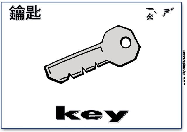 key – Chinese & English flashcard