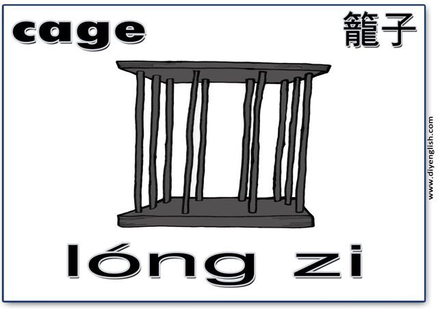 cage – Chinese & Pinyin flashcard