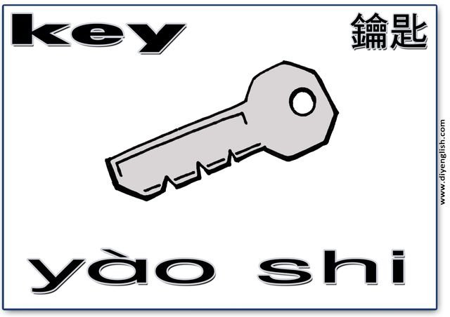 key – Chinese & Pinyin flashcard