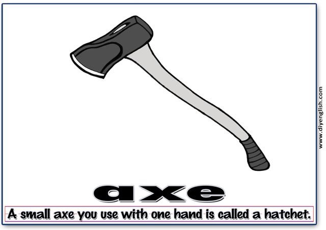 axe – Word & fun-fact sentence flashcard