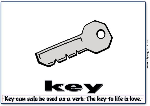 key – Word & fun-fact sentence flashcard