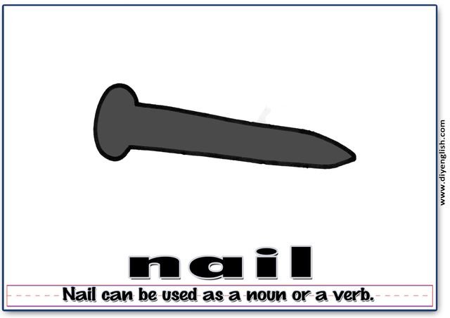 nail – Word & fun-fact sentence flashcard