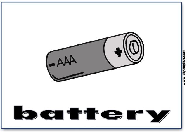 battery – English word flashcard