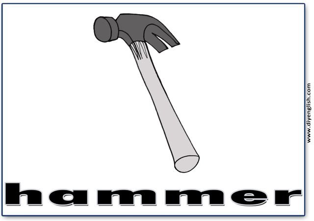 hammer – English word flashcard