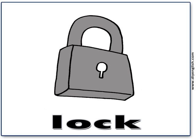 lock – English word flashcard