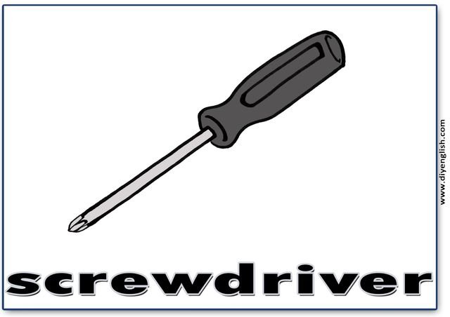screwdriver – English word flashcard