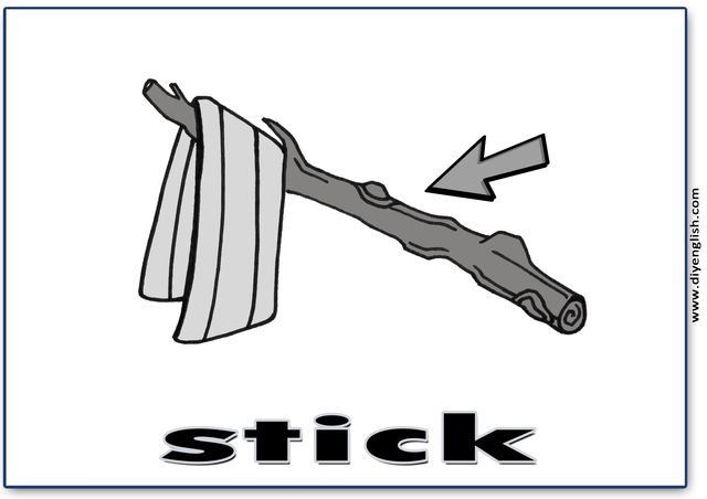 stick – English word flashcard
