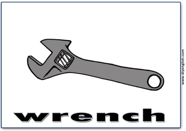 wrench – English word flashcard