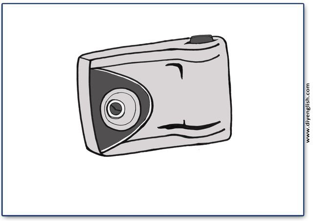 camera – Blank – colour & write flashcard