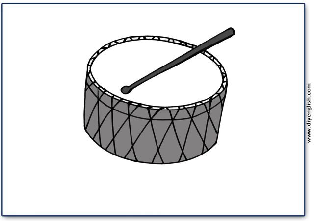 drum – Blank – colour & write flashcard