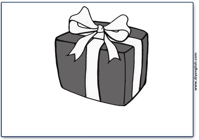 gift / present – Blank – colour & write flashcard