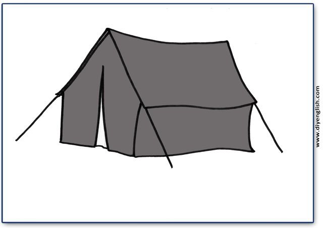 tent – Blank – colour & write flashcard
