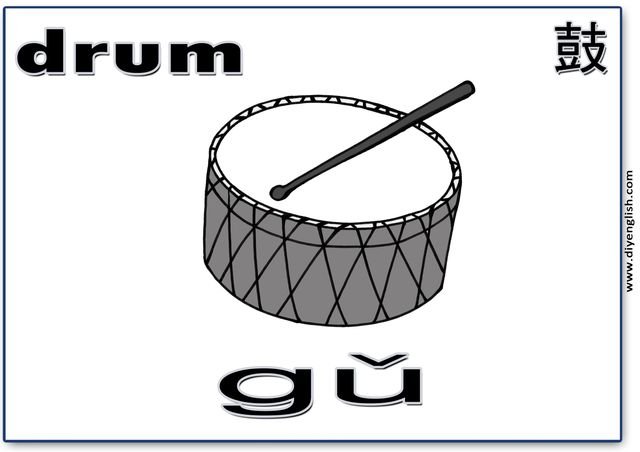 drum – Chinese & Pinyin flashcard