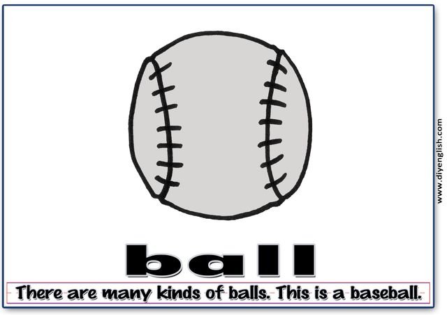 ball – Word & fun-fact sentence flashcard