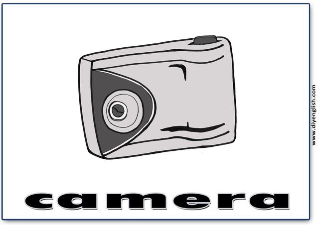 camera – English word flashcard