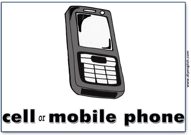 cell / mobile phone – English word flashcard