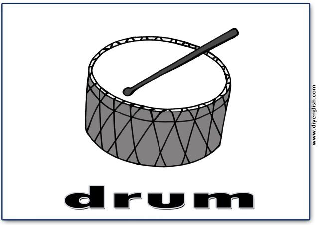 drum – English word flashcard