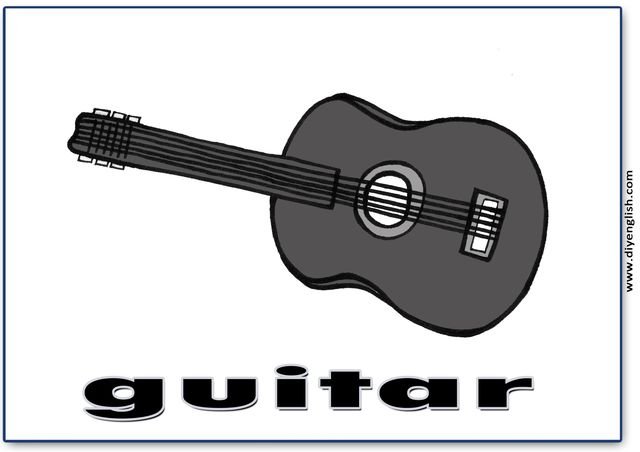 guitar – English word flashcard