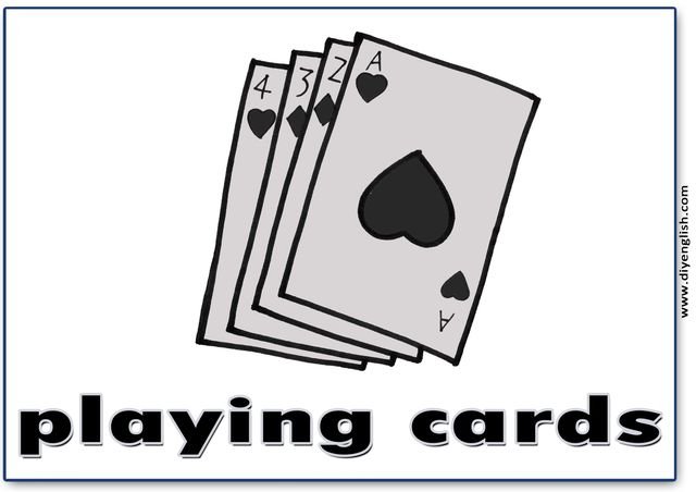 playing cards – English word flashcard