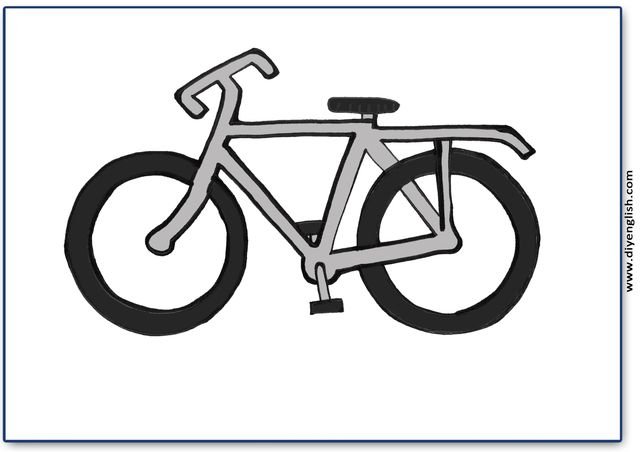bicycle – Blank – colour & write flashcard