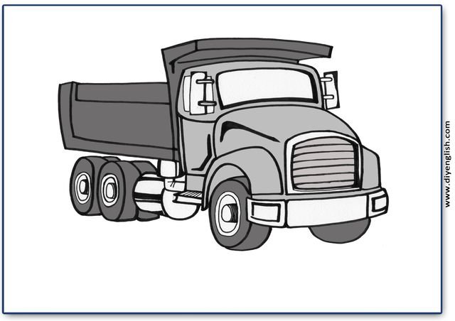 truck – Blank – colour & write flashcard