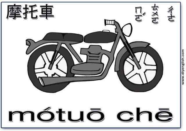 motorcycle – Chinese & Pinyin flashcard