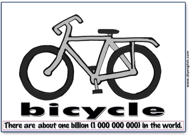bicycle – Word & fun-fact sentence flashcard