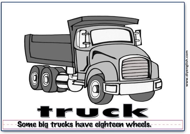 truck – Word & fun-fact sentence flashcard