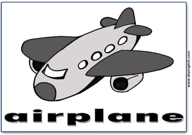 airplane – English word flashcard