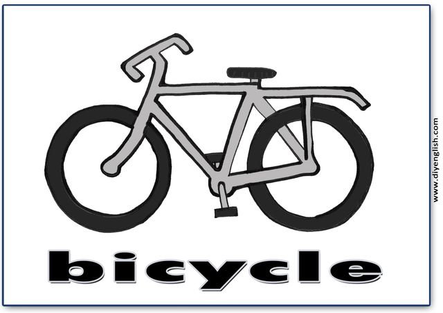 bicycle – English word flashcard