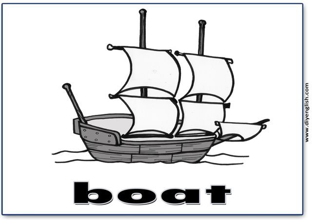 boat – English word flashcard