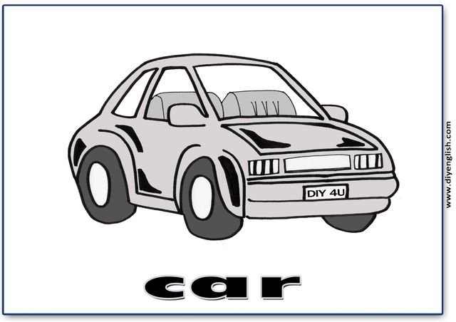 car – English word flashcard