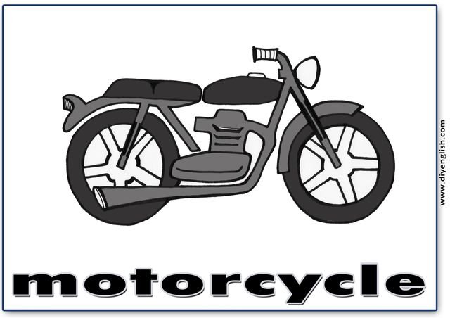motorcycle – English word flashcard
