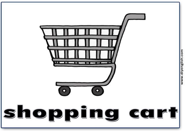 shopping cart – English word flashcard