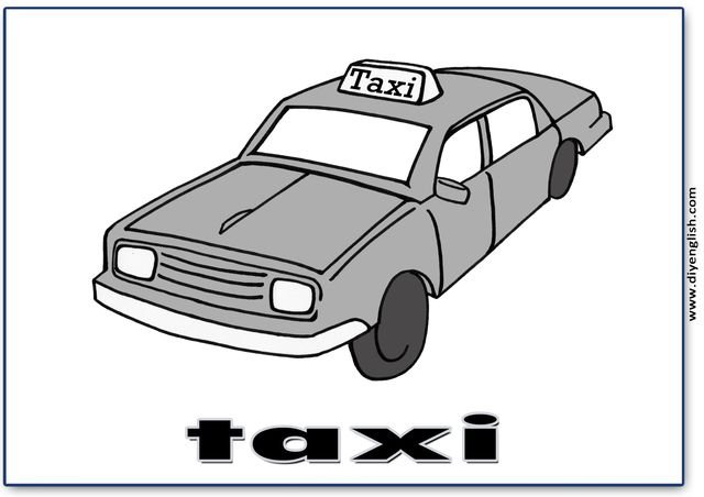 taxi – English word flashcard