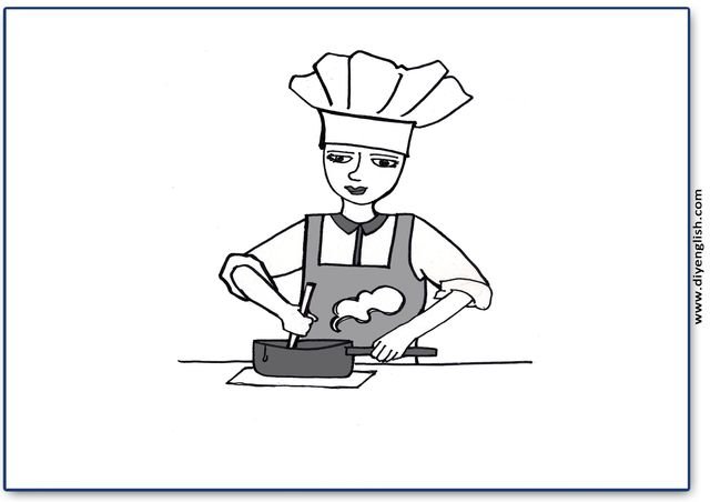 cook – Blank – colour & write flashcard