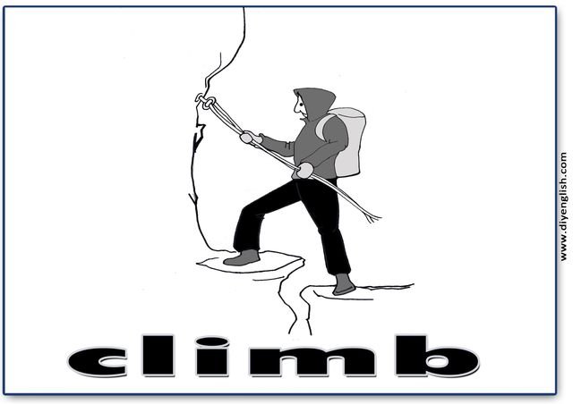 climb – English word flashcard