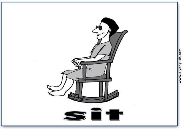 sit – English word flashcard