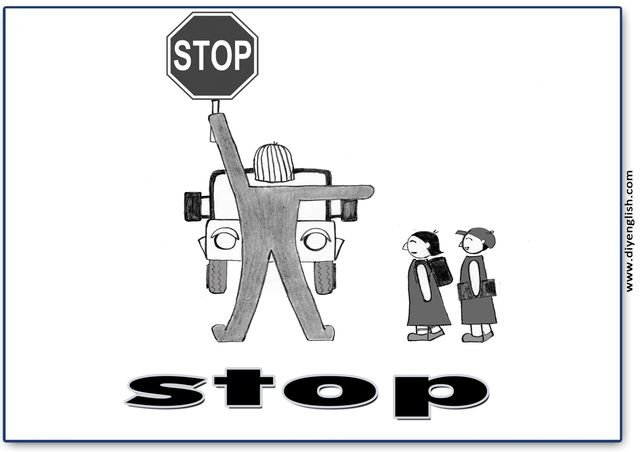 stop – English word flashcard