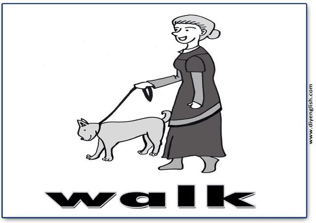 walk – English word flashcard